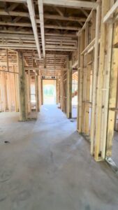 Interior wood framing for a new construction project by Beyond Builders in Tampa, FL