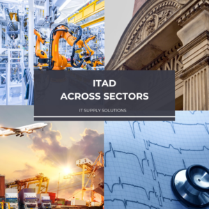 A collage illustrating IT Asset Disposition (ITAD) services across various sectors by I.T. Supply Solutions in Florence, KY.