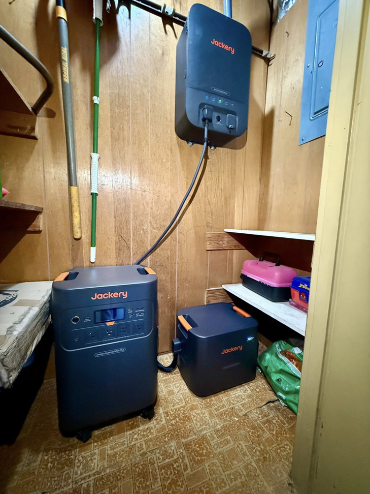 A Jackery portable power station and wall-mounted unit installed by Morris Electrical Service in Hopkinsville, KY.