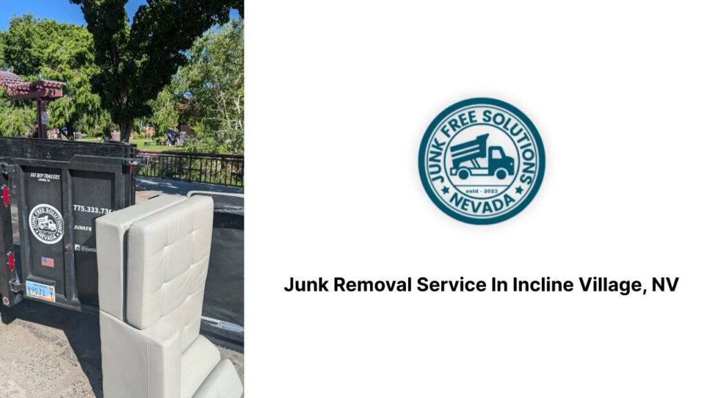 A trailer loaded with a mattress for junk removal by Junk Free Solutions in Reno, NV.