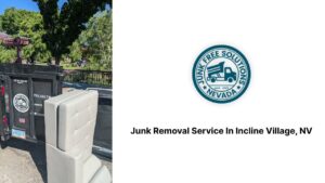 A trailer loaded with a mattress for junk removal by Junk Free Solutions in Reno, NV.