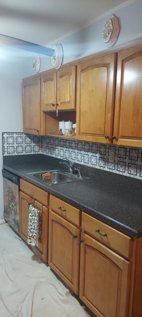 New kitchen backsplash tile installation completed by True Alchemy - Tile & Grout Restoration in Denver, CO.