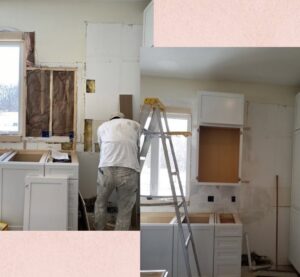 Kitchen cabinet installation and drywall renovation by Tj Drywall & Finishing LLC in Fort Wayne, IN.