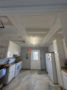 Kitchen ceiling with new drywall installation and finishing by Diamond Drywall LLC in Buda, TX