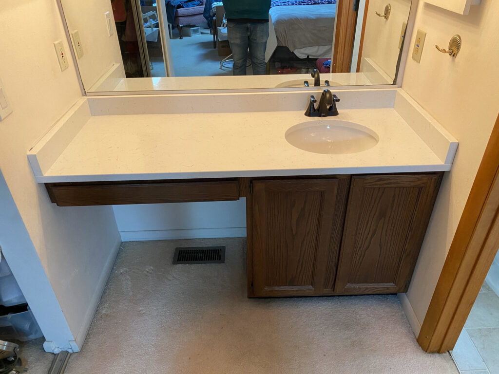 Kitchen countertop and sink installation in progress by Diamond Stone Works in Virginia Beach, VA