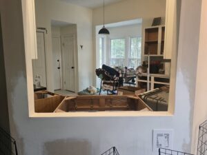 Kitchen pass-through renovation with drywall finishing by Tj Drywall & Finishing LLC in Fort Wayne, IN.
