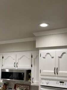 New recessed lighting installed in a kitchen ceiling by Absolute Integrity Handyman Services Inc in Fresno, CA.
