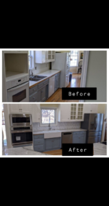 Before and after photos of a kitchen remodel completed by Right Way Remodeling LLC in Spokane Valley, WA.