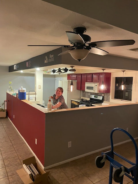 A kitchen remodel in progress with new paint and countertop preparation by MGD Builders in Phoenix, AZ.