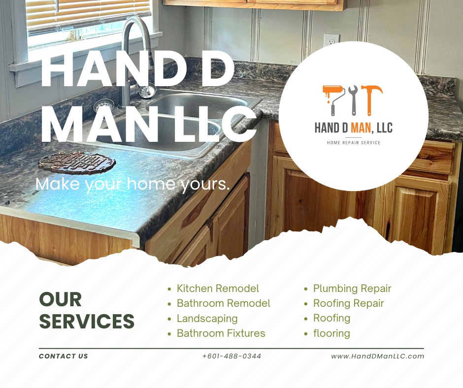 A newly remodeled kitchen featuring a double sink, dark countertops, and light wooden cabinets by Gosa Hand D Man, LLC in Chicago Heights, IL.