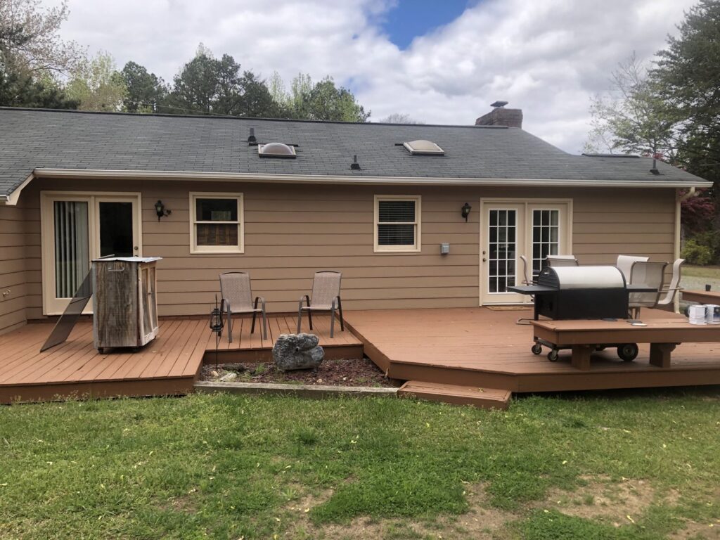 Spacious wooden deck construction and finishing by Lee's Painting in Northbrook, IL