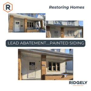 Exterior lead abatement and siding painting project completed by Ridgely Home Services LLC in Pittsburgh, PA.