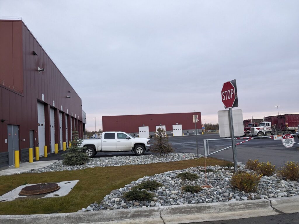 Loading docks at the waste transfer station for Municipality of Anchorage Solid Waste Services in Anchorage, AK.