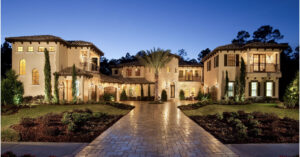 A luxury estate construction with multiple buildings and extensive landscaping by Cornerstone Custom Construction LLC in Beaver Falls, PA