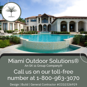 A luxury home construction project featuring a curved swimming pool by SK 11 Group, Inc. in Miami, FL.