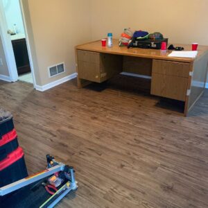 LVP or laminate floor installation with a tile cutter by Just Floor It Hardwood Floors LLC in Philadelphia, PA