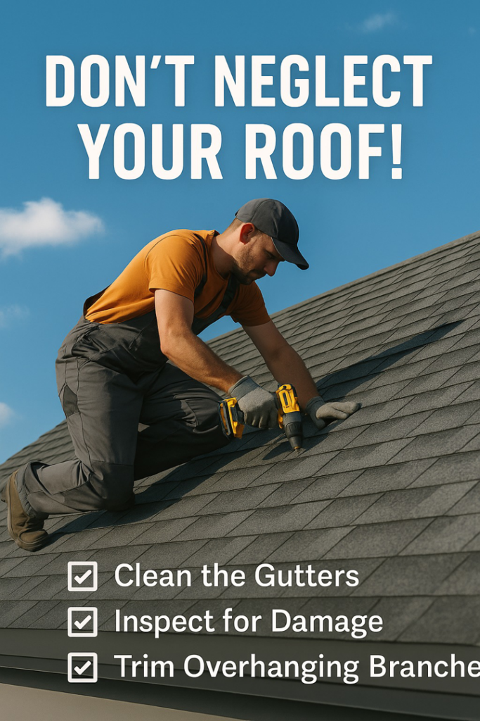 A handyman inspecting a roof for damage at a client's home by Spartan Roofing LLC in St. Louis, MO