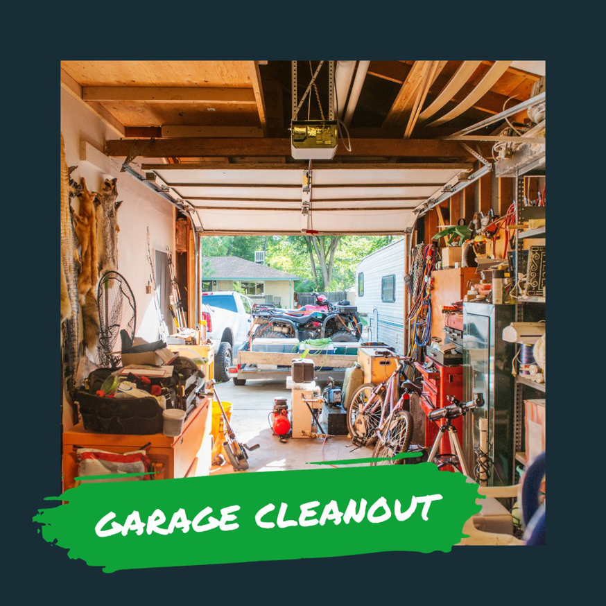 A messy garage full of various items needing a complete cleanout service from Junk Guys Sacramento in Roseville, CA.