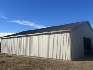 Newly constructed large metal building or shed by Vander Wal Contracting, LLC in Bismarck, ND