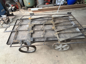 Custom metal gate part being fabricated in the workshop by Get it-Got It-Gone, LLC. in Goodview, VA.