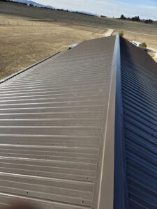 Newly installed metal roof on a building by RC Contracting in Chesterfield, MO.