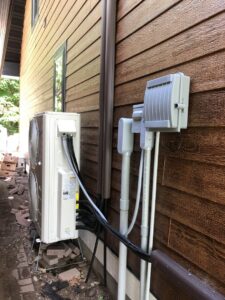 Multiple outdoor mini-split HVAC units installed by Northern Air Plumbing & Heating in Aitkin, MN