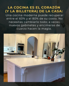 A modern kitchen renovation featuring white cabinets and quartz countertops by Home Improvement- Renovations in Cumming, GA.