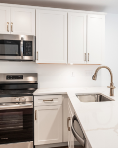 A modern kitchen renovation completed by Pigliavento Associates, LLC, a general contractor in Schenectady, NY.