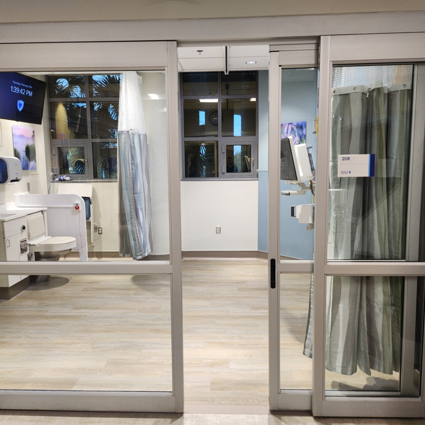 Interior of a modern medical facility, showcasing a completed project by LEMA Construction, Inc. in Saint Petersburg, FL.