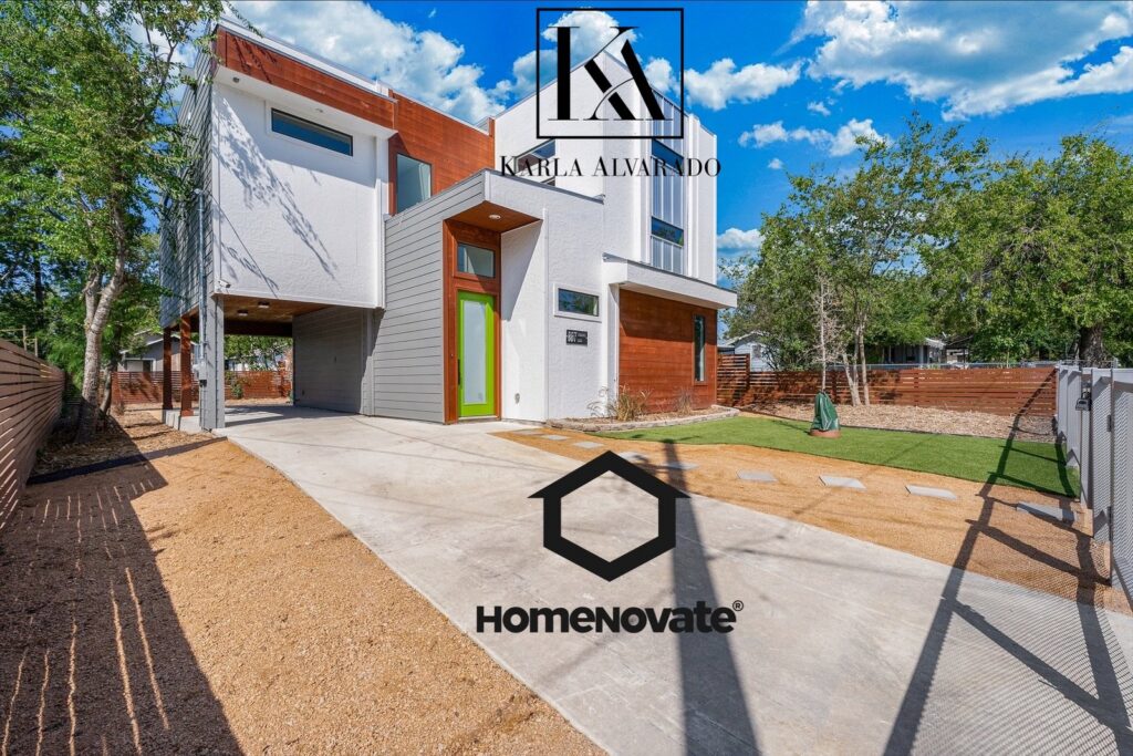 A striking modern multi-story home with unique architectural design, built by HomeNovate in San Antonio, TX.