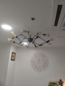 A modern spider-style chandelier installed by Electrician on Call and Home Service in Taguig, PH.