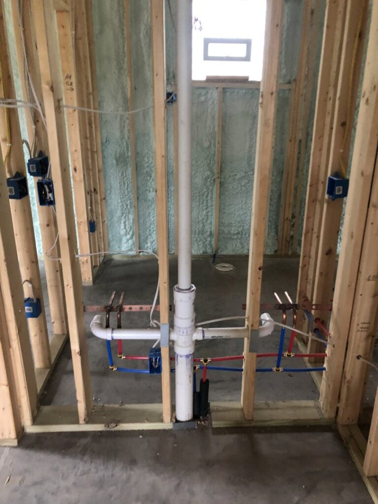 New construction showing plumbing, electrical, and framing work by Northern Air Plumbing & Heating in Aitkin, MN