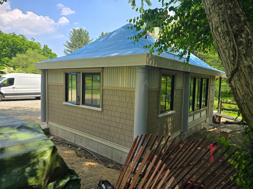 New construction project featuring siding and window installation by GT Building Corp. in Hudson, MA.