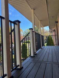 New deck construction and railing installation by HorseandHedge in Lexington, KY.