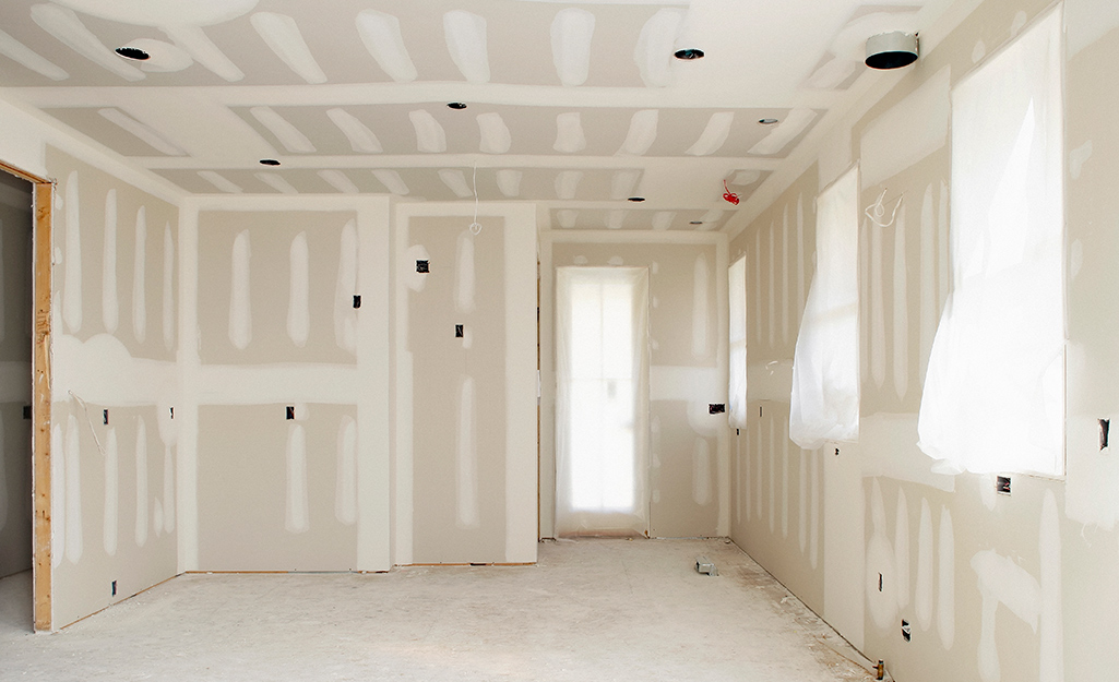 A room with new drywall installation and finishing by Drywall Paint Plus in Worcester, MA.