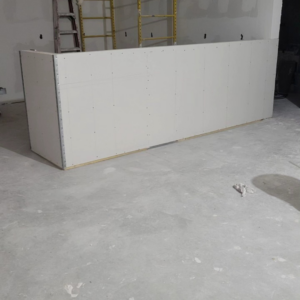 New drywall partition or counter base installation by M&M Drywall and Construction in Enid, OK