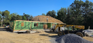 New home construction with framing and sheathing in progress by Susquehanna Valley Builders in Harrisburg, PA.