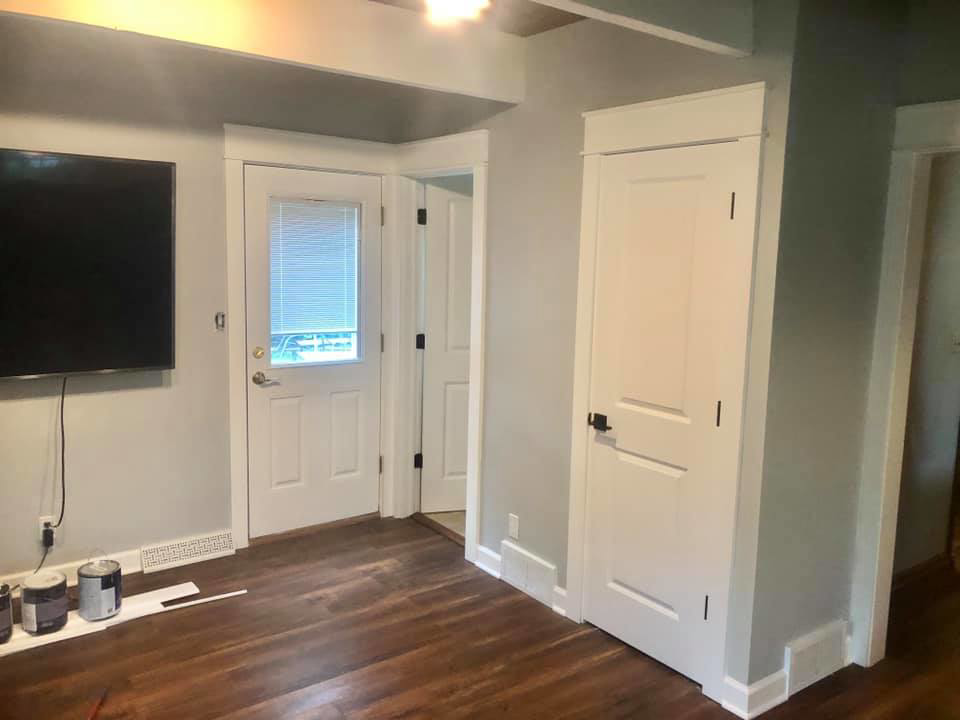 Newly installed interior doors and trim work in a home by EXCEL Handyman in Raytown, MO.