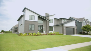 A newly built modern home exterior by Overstreet Builders, Inc. in Naperville, IL.