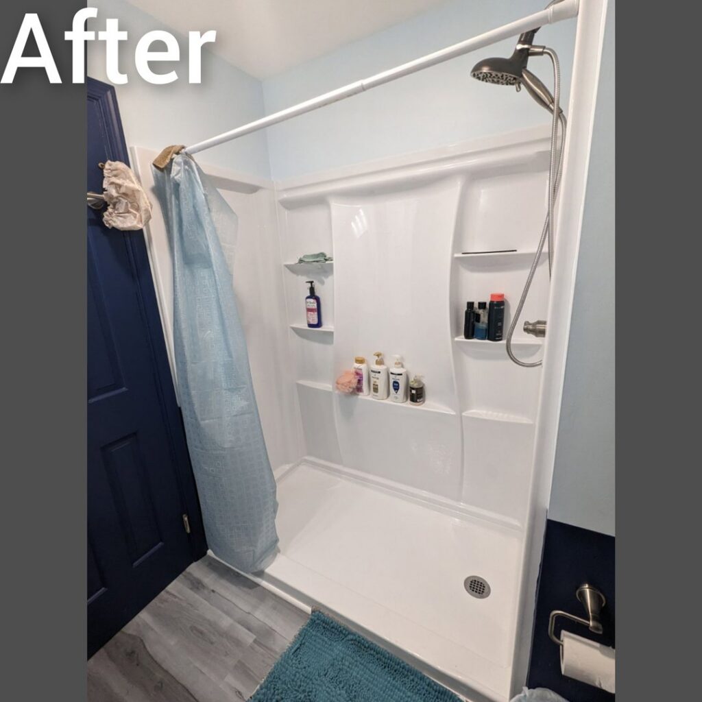 A new shower stall installation completed by Adam's Handyman and Contracting in Lancaster, PA.