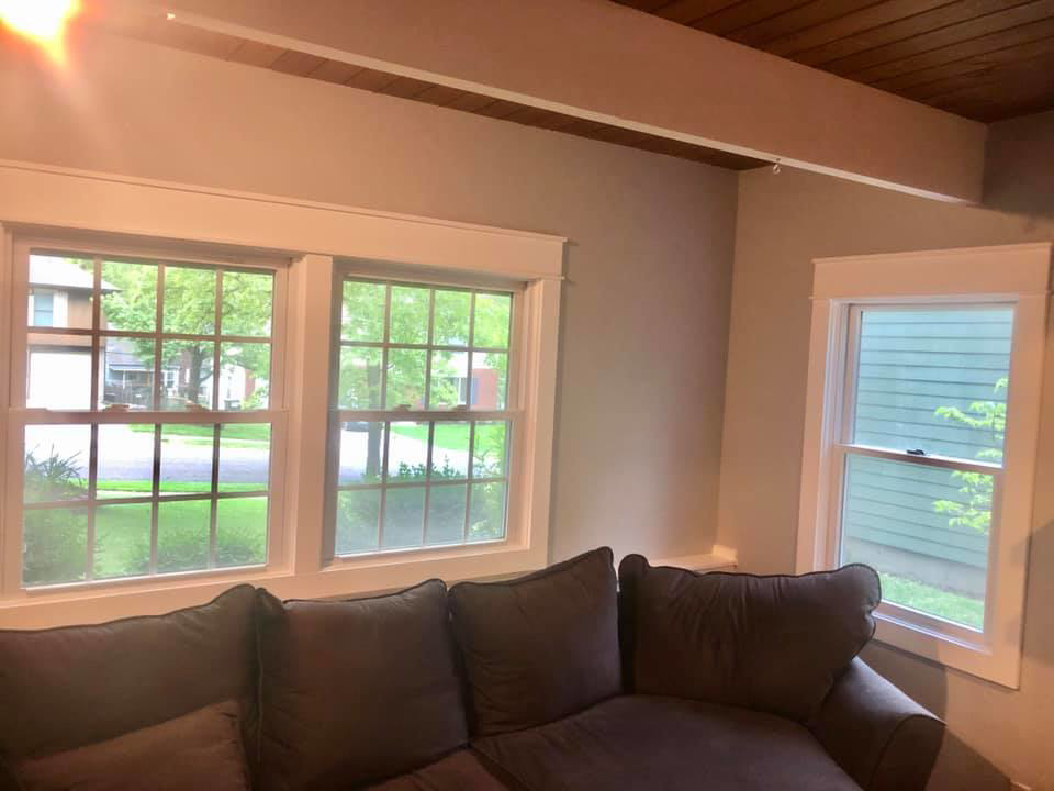 New window installation and trim work completed by EXCEL Handyman in Raytown, MO.