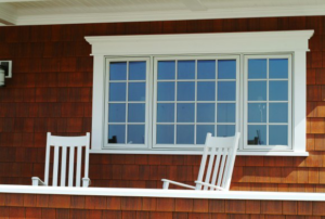 New windows and cedar shake siding installed by Bartlett Brainard Products Co. in West Hartford, CT.