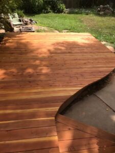 A beautifully constructed new wooden deck, a general contractor project by DCM Multi Service llc in Harrisburg, PA.