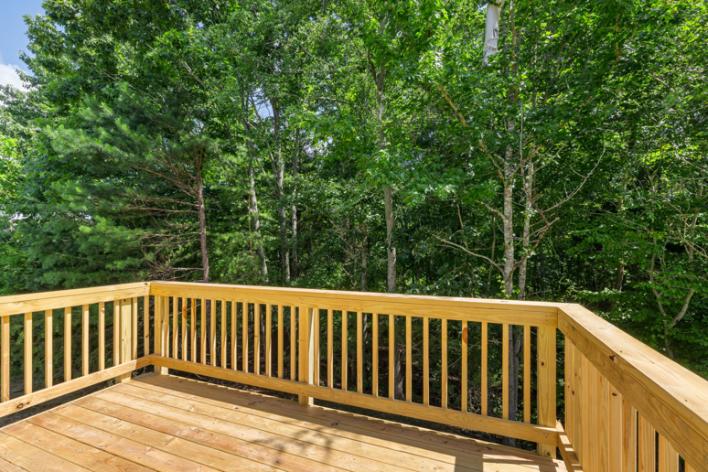 A newly built wooden deck by RW Home Builder in Richmond, VA