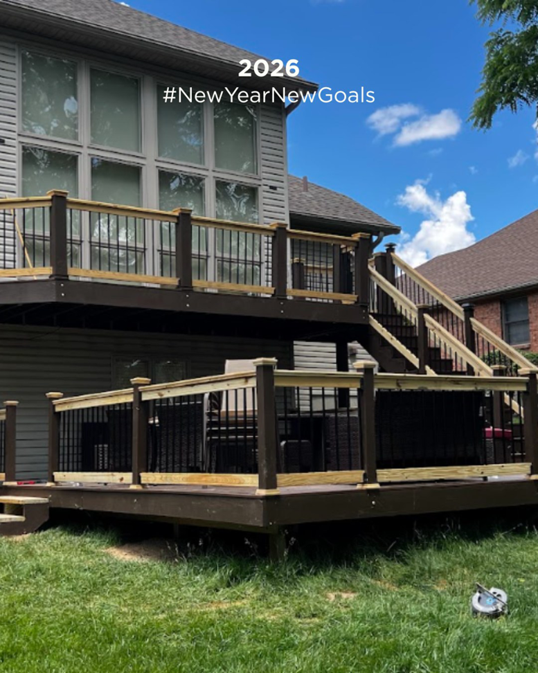A beautifully newly constructed outdoor deck by Nextek Construction Service LLC in Taylor Mill, KY.
