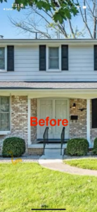 An old double entry door before replacement by Comfort Guard Windows & Doors in Burton, MI