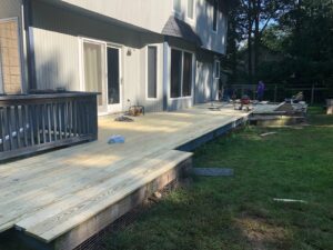 New outdoor deck construction or repair in progress by CWS Handyman LLC in Seekonk, MA