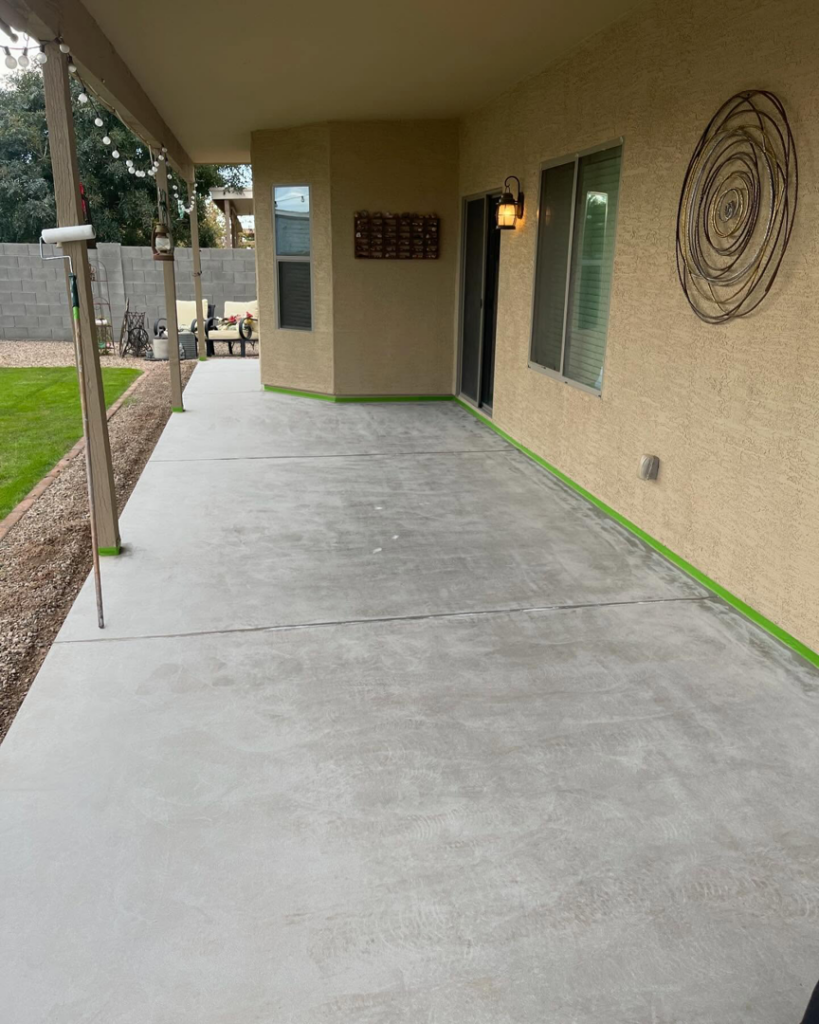 An outdoor patio meticulously prepped for a new coating application by Savage Coatings in Lakeland, FL.
