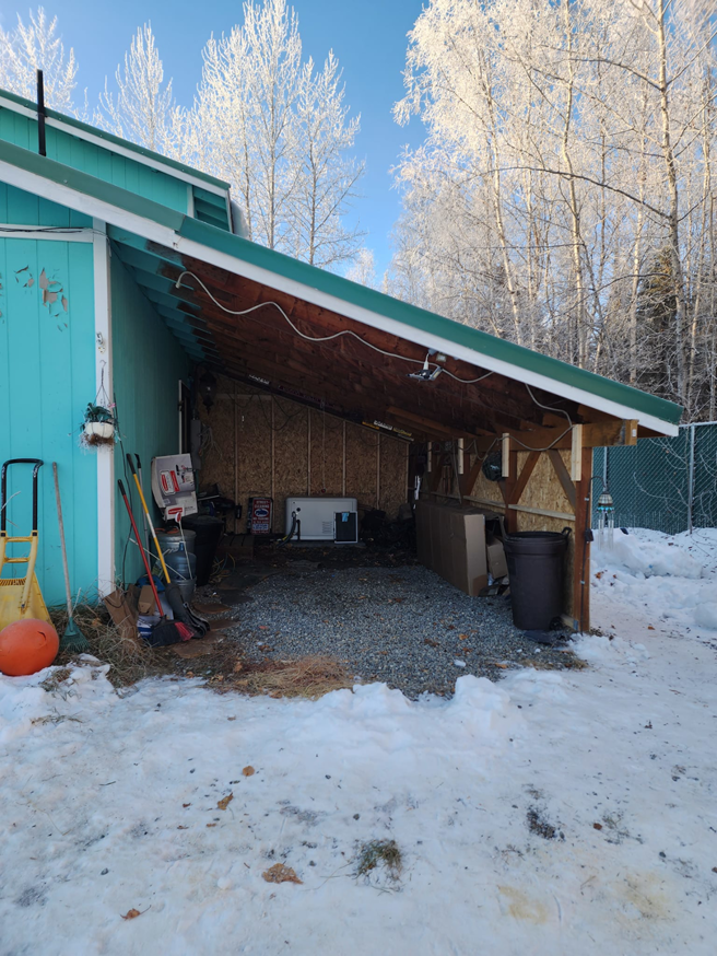 Construction of an outdoor covered shelter by Sir Fix-A-Lot Handyman Services, LLC in Palmer, AK.