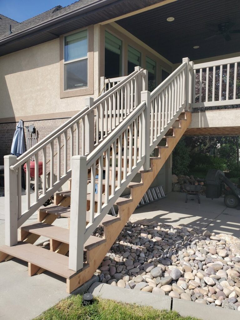 Outdoor staircase construction or renovation by Jonny Handyman Services in Roy, UT.
